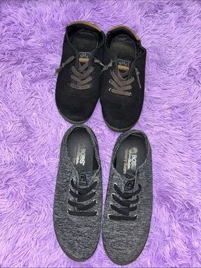 2 Pairs of BOBS Black and Gray Lace-Up Sneakers